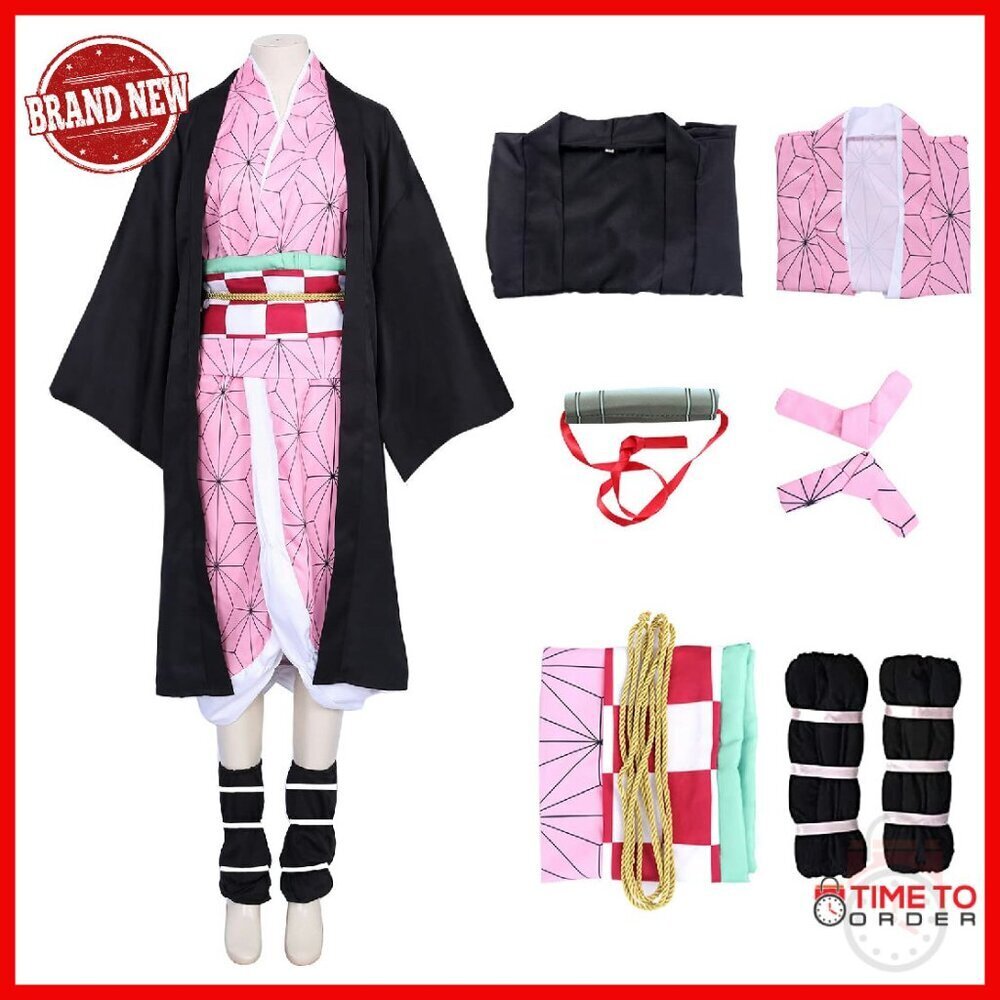 Complete Nezuo-ko Cosplay Costume Set 8-Piece Kimono Outfit for Adults